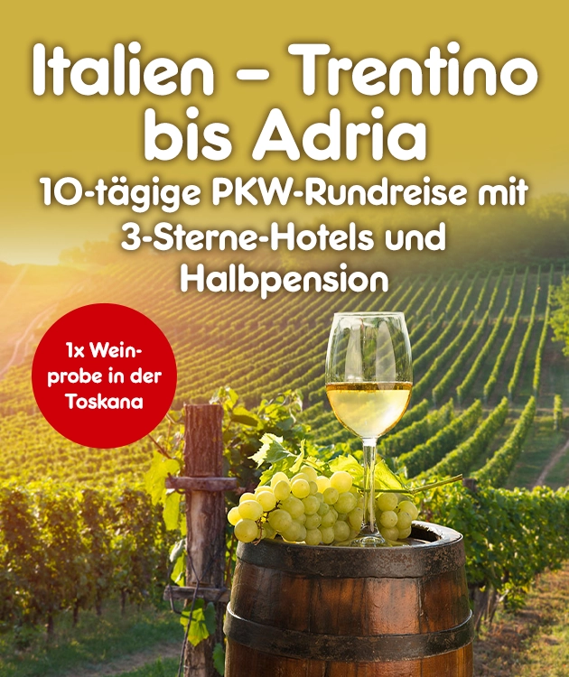 10-t&auml;gige PKW-Rundreise mit 3-Sterne-Hotels und Halbpension