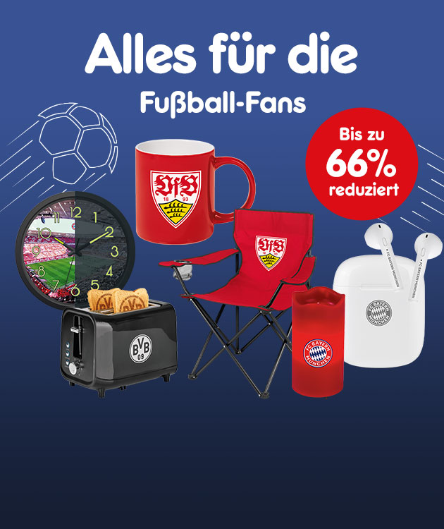 Alles f&uuml;r die Fu&szlig;ball-Fans. Bis zu 66% reduziert.