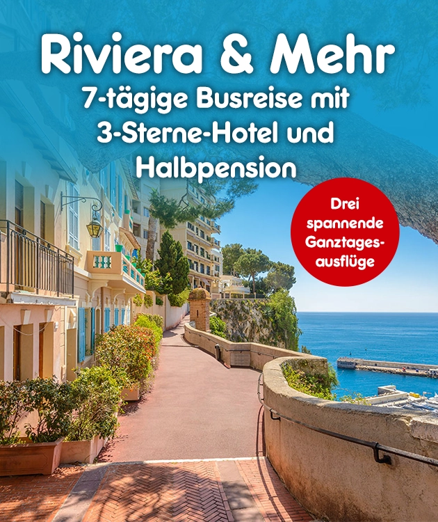 7-t&auml;gige Busreise mit 3-Sterne-Hotel und Halbpension