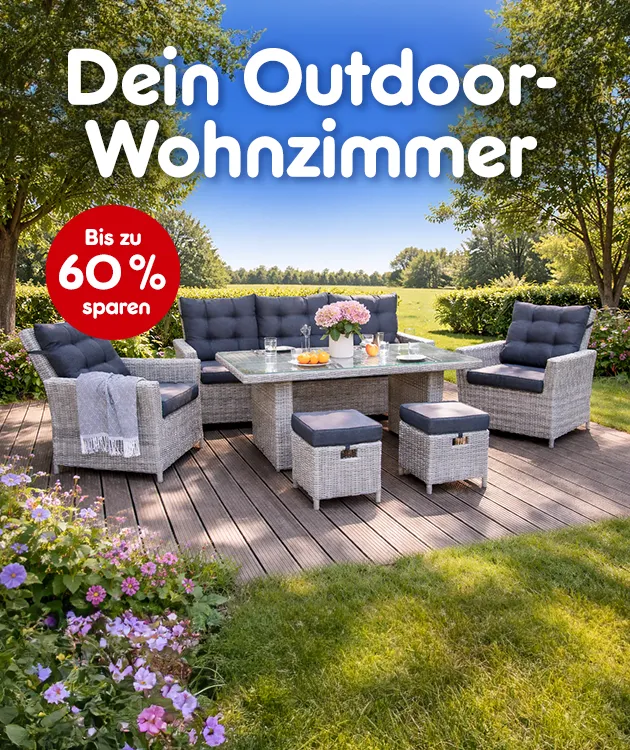 Dein Outdoor Wohnzimmer und bis zu 60% im Netto Onlineshop sparen.