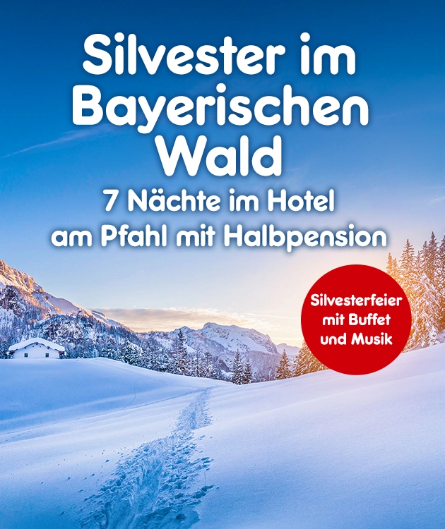 Silvester im Bayerischen Wald mit 7 N&auml;chten im Hotel am Pfahl mit Halbpension bei Netto Reisen