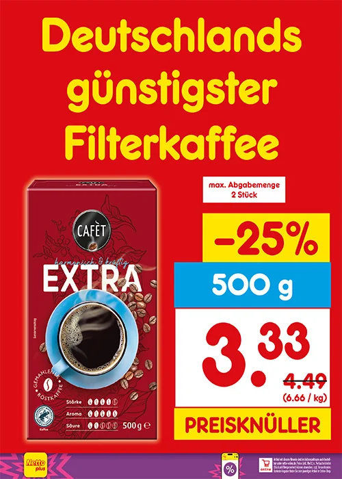 Deutschlands günstigster Filterkaffee