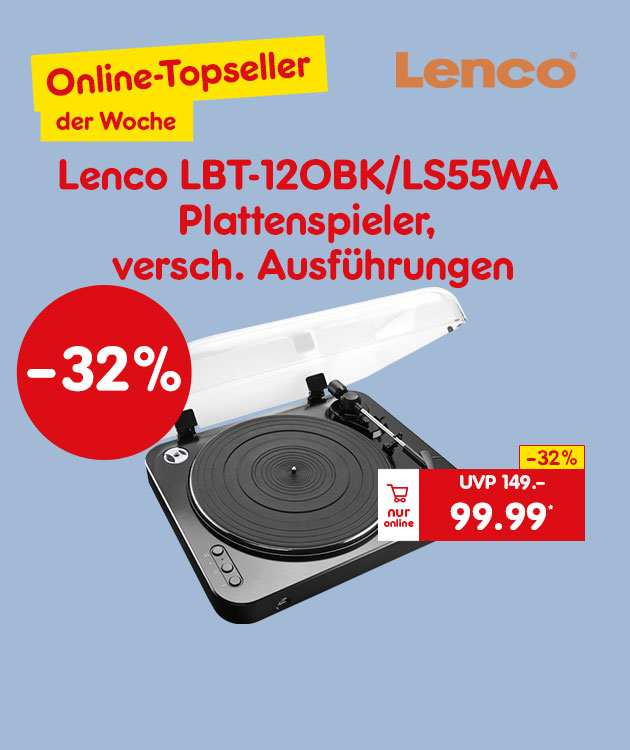 Lenco LBT-120BK/LS55WA Plattenspieler, versch. Ausf&uuml;hrungen