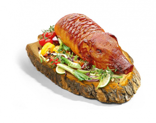 Party-Grillferkel gegart mit Kopf, ohne Knochen, gefüllt mit gewürztem Spanferkelfleisch 