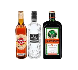 Three Sixty Vodka, Havana Club 3 Años oder Especial, Jim Beam oder Jägermeister Kräuterlikör²