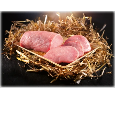 Strohschwein-Lachsbraten oder -Minutensteak