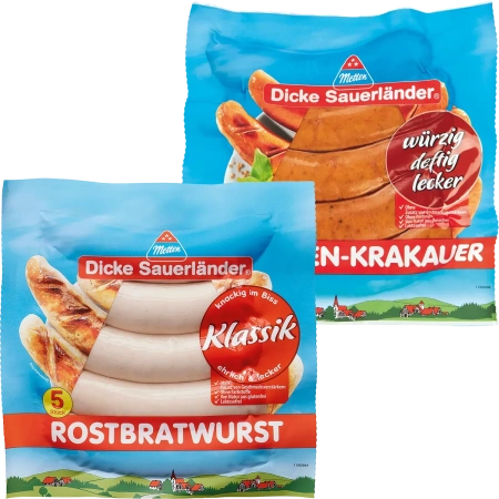 Dicke Sauerländer Rostbratwurst oder Schinken-Krakauer