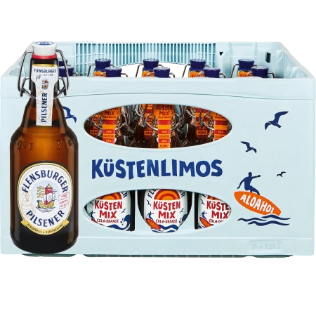 Flensburger Pilsener , Gold oder Küstenlimo Orange, Küstenmix