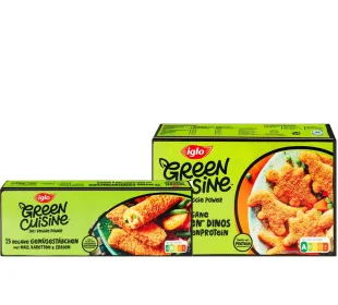 iglo Green Cuisine Gemüsestäbchen oder vegane Dino Nuggets