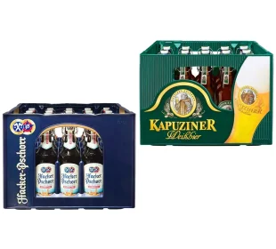 Hacker Pschorr Münchner Hell oder Kapuziner Weißbier Naturtrüb